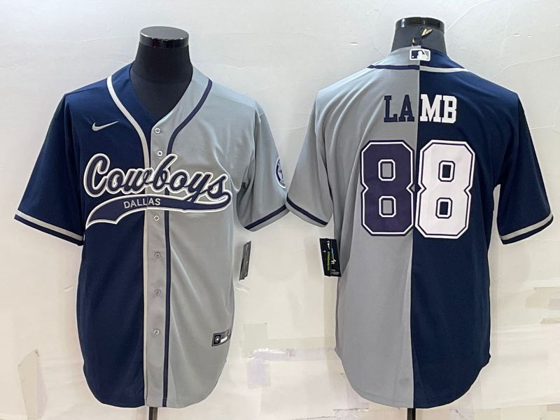 Men Dallas Cowboys #88 Lamb Blue grey 2022 Nike Co branded NFL Jersey->dallas cowboys->NFL Jersey